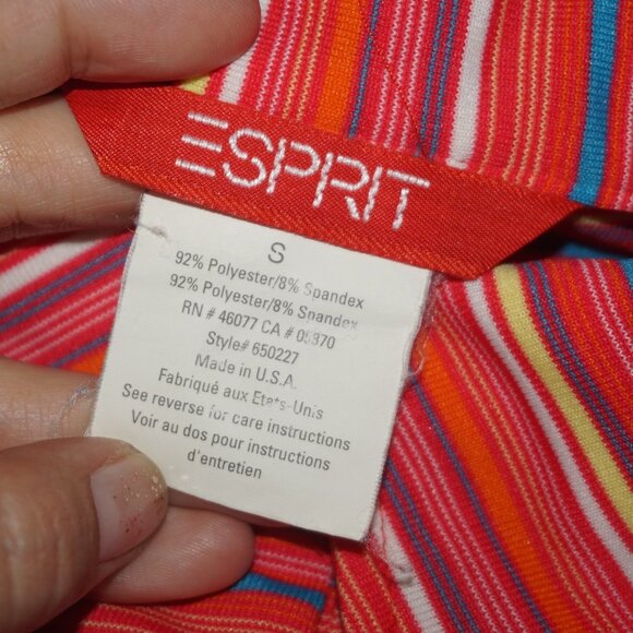 Vintage 90s Esprit Striped Mini Dress - Picture 6 of 9